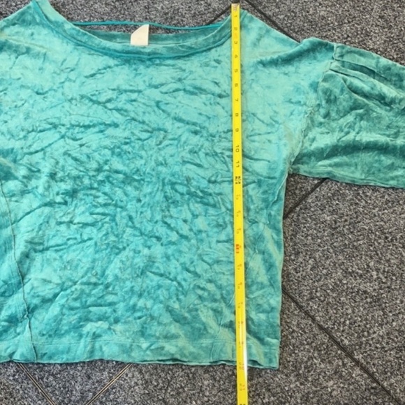 FREE PEOPLE We The Free Crushed Green Velvet Sweater - Picture 6 of 9